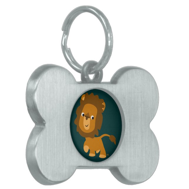Médaillons Pour Animaux Domestiques Balise de contenu de dessin mignon Lion Pet (Devant gauche)