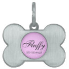 Balise d'identification de chien rose