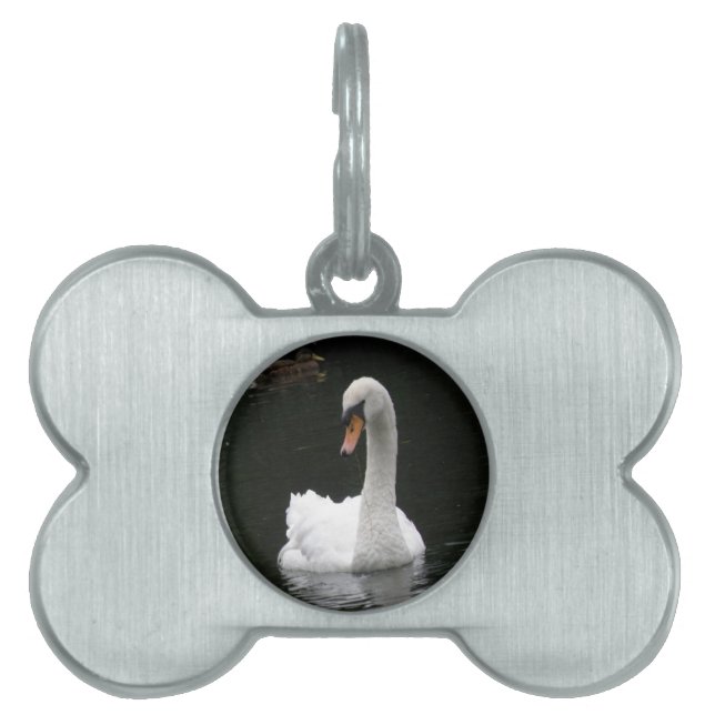 Médaillons Pour Animaux Domestiques Balise pour animal de compagnie de cygne blanc (Devant)