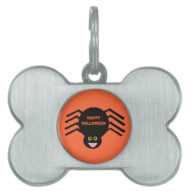 Médaillons Pour Animaux Domestiques Balise pour animal de compagnie d'Halloween Black  (Devant)
