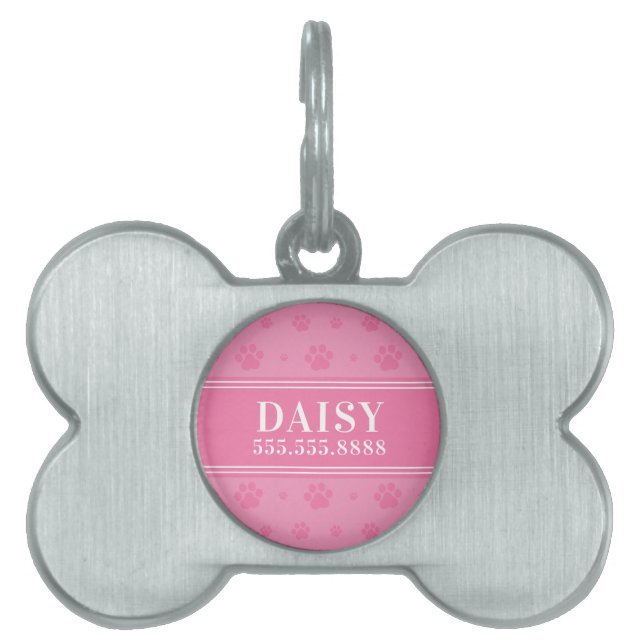 Médaillons Pour Animaux Domestiques Balise pour animal de compagnie encadrée Monogramm (Devant)