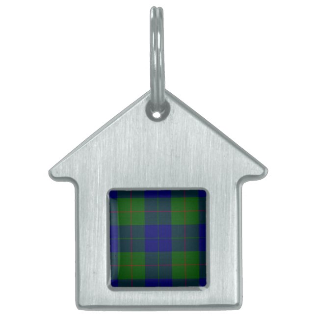 Médaillons Pour Animaux Domestiques Barclay tartan bleu vert plaid (Devant)