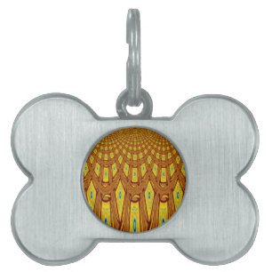Médaillons Pour Animaux Domestiques Beau Golden Brown Africain Tribal Imprimé vecteur