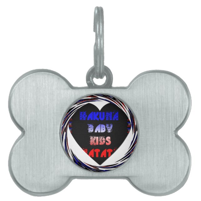 Médaillons Pour Animaux Domestiques Blue Black Hakuna Matata Baby Kids Design.png (Devant)