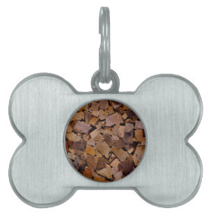 Médaillons Pour Animaux Domestiques Bois de chauffage rustique cabine bois  écorce mot