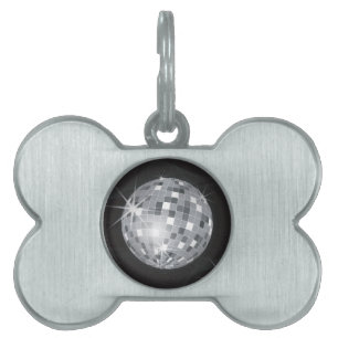 Médaillons Pour Animaux Domestiques boule disco argent