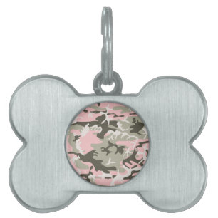Médaillons Pour Animaux Domestiques Camouflage rose et vert, Militaire, Armée