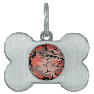 Médaillons Pour Animaux Domestiques Camouflage rouge et Brown, Armée