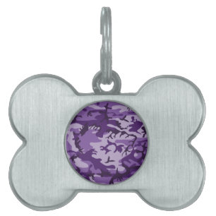 Médaillons Pour Animaux Domestiques Camouflage violet, Armée