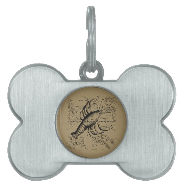 Médaillons Pour Animaux Domestiques Cancer constellation Hevelius 1690 Engaving (Devant)