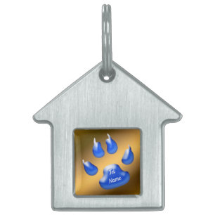 Médaillons Pour Animaux Domestiques Chat bleu or