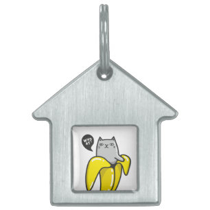 Médaillons Pour Animaux Domestiques Chat en banane