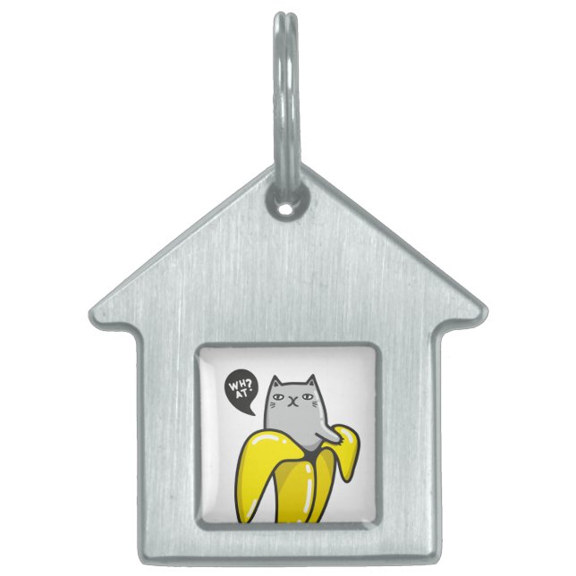 Médaillons Pour Animaux Domestiques Chat en banane (Devant)