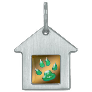 Médaillons Pour Animaux Domestiques Chat Gold Green