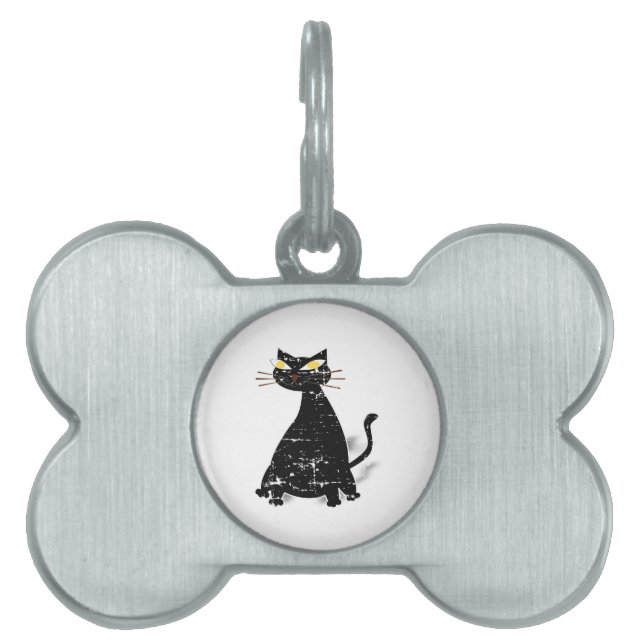Médaillons Pour Animaux Domestiques Chat gras noir désossé (Devant)