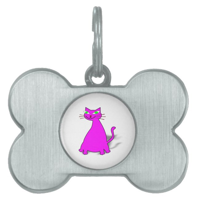 Médaillons Pour Animaux Domestiques Chat gras rose (Devant)