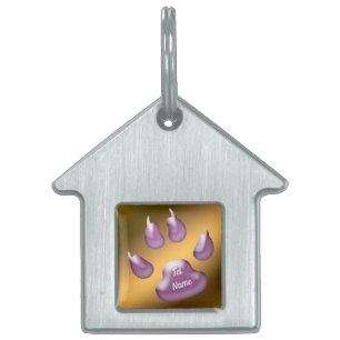 Médaillons Pour Animaux Domestiques Chat Violet Or