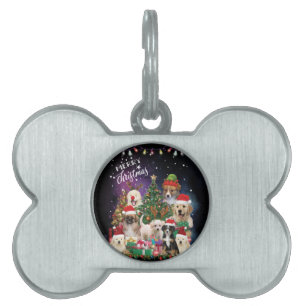 Médaillons Pour Animaux Domestiques chiens Joyeux Noël Lumière