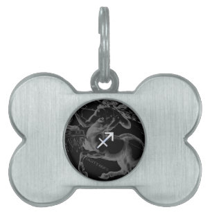 Médaillons Pour Animaux Domestiques Chrome Comme Sagittarius Signe Zodiaque Hevelius D