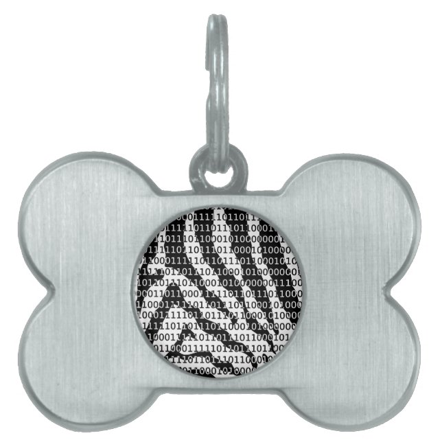 Médaillons Pour Animaux Domestiques Code binaire Zebra noir et blanc (Devant)