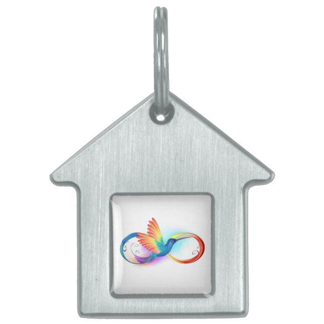 Médaillons Pour Animaux Domestiques Colibri arc-en-ciel avec symbole Infinity (Devant)