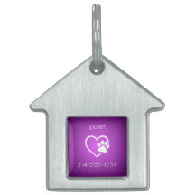 Collier personnalisé pour chien avec nom en violet