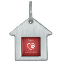 Collier personnalisé pour chien rouge Manger Jouer