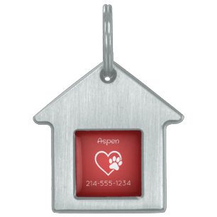 Médaillons Pour Animaux Domestiques Collier personnalisé pour chien rouge Manger Jouer