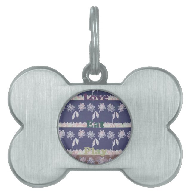 Médaillons Pour Animaux Domestiques Couleurs du Baby shower bleu amour (Devant)