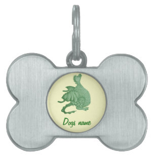 Médaillons Pour Animaux Domestiques créature imaginaire mythique dragon vert mignon