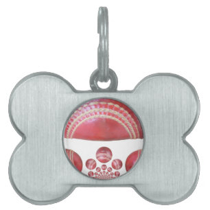 Médaillons Pour Animaux Domestiques Crimson Spin - Une Belle Balle Rouge De Cricket Ar
