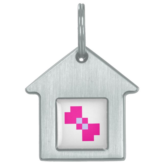Médaillons Pour Animaux Domestiques Cute 8 bits Pixel Bow (Devant)