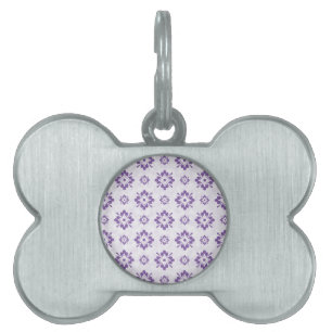 Médaillons Pour Animaux Domestiques Design d'art floral pourpre