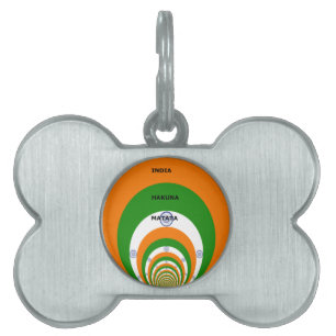 Médaillons Pour Animaux Domestiques Design des couleurs du drapeau national indien. Ha
