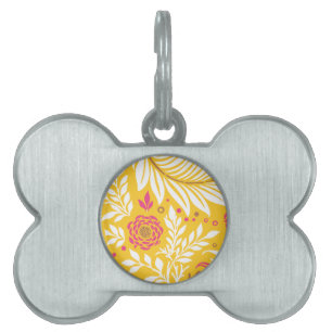 Médaillons Pour Animaux Domestiques Design floral 24
