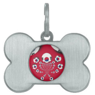Médaillons Pour Animaux Domestiques Drapeau Corée du Sud Kaleidoscope
