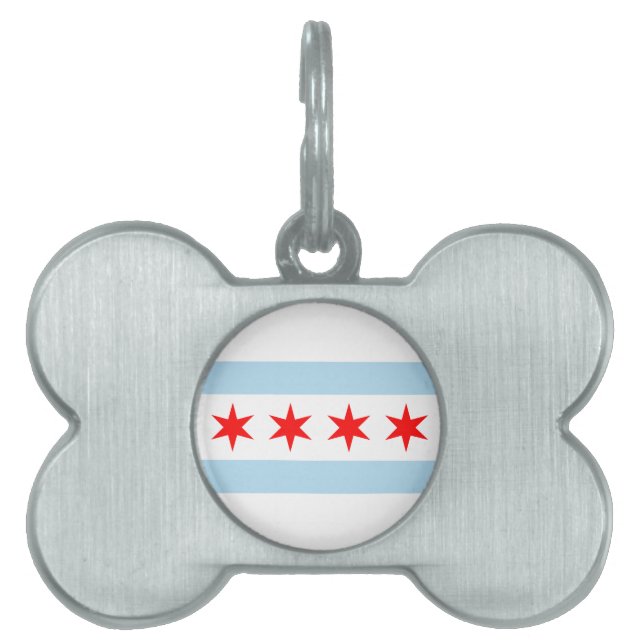 Médaillons Pour Animaux Domestiques Drapeau de Chicago (Devant)