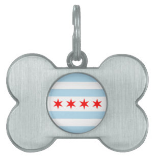 Médaillons Pour Animaux Domestiques Drapeau de Chicago, Illinois Pet ID balise
