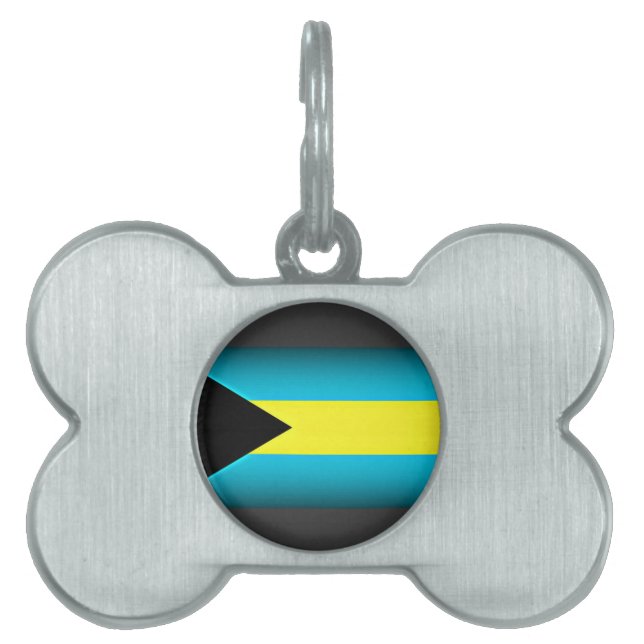 Médaillons Pour Animaux Domestiques Drapeau des Bahamas Arête sombre (Devant)