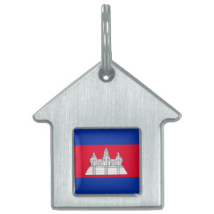 Médaillons Pour Animaux Domestiques Drapeau du Cambodge