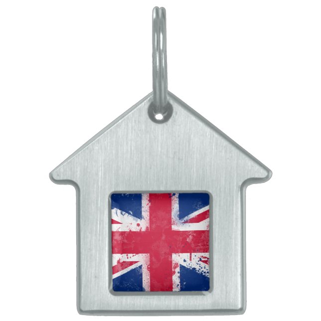 Médaillons Pour Animaux Domestiques Drapeau du Royaume-Uni ou de l'Union Jack (Devant)