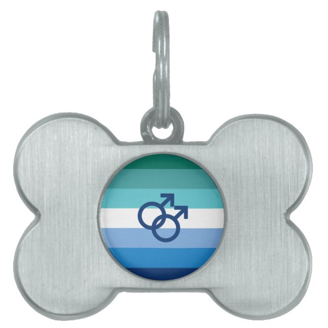 Médaillons Pour Animaux Domestiques Drapeau MLM Gay Male Pride (Devant)
