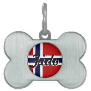 Médaillons Pour Animaux Domestiques Drapeau norvégien - Kongeriket Norge - Norsk Flag