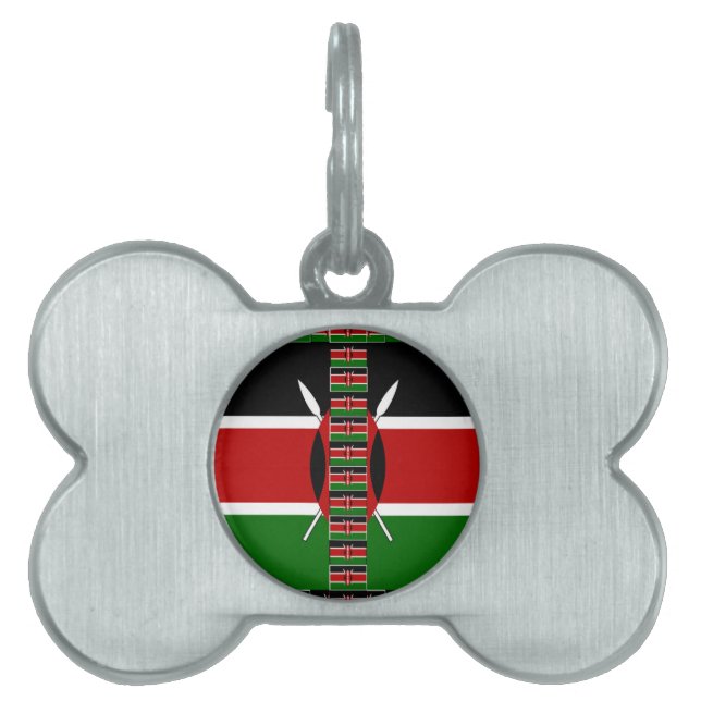 Médaillons Pour Animaux Domestiques Drapeaux miniers sans fil du Kenya Frames Art (Devant)