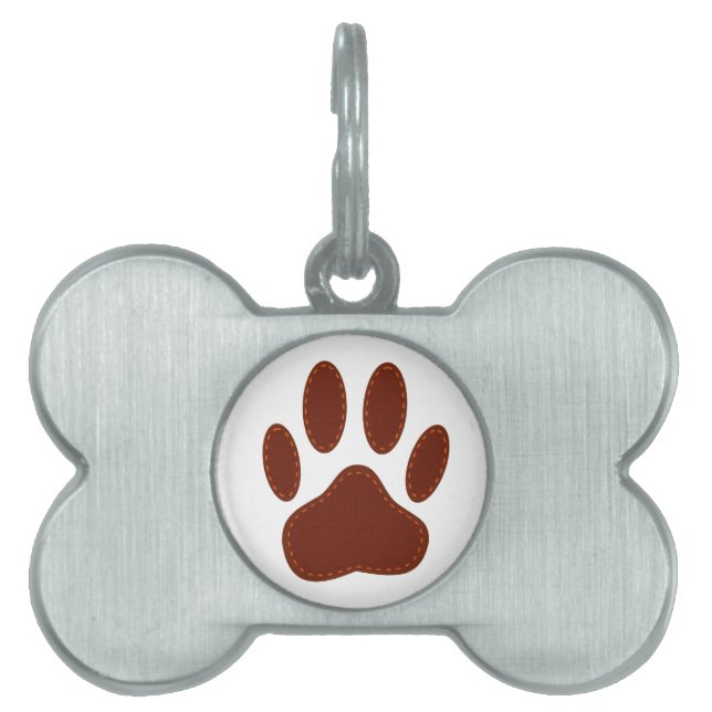 Médaillons Pour Animaux Domestiques Empreinte de patte de chien à pattes (Devant)