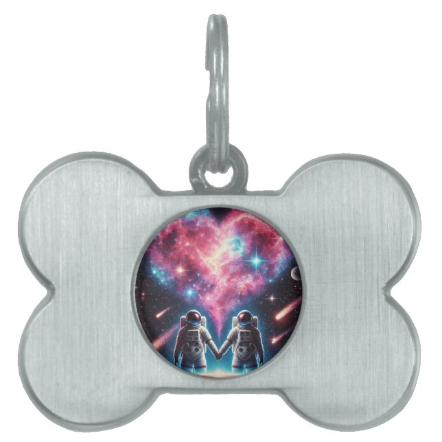 Médaillons Pour Animaux Domestiques Étiquette de chien Astronaute Galaxie (Devant)