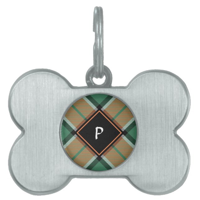 Médaillons Pour Animaux Domestiques Étiquette d'identification de Clan Pollock Tartan (Devant)