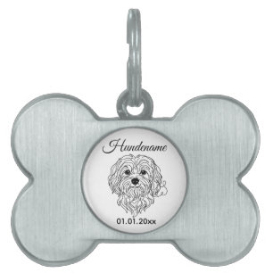 Médaillons Pour Animaux Domestiques Étiquette personnalisée minimaliste en ligne pour