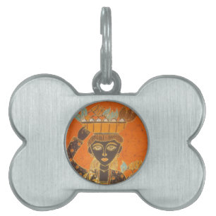 Médaillons Pour Animaux Domestiques Femme africaine portant panier d'art