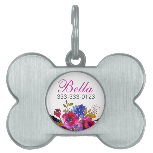Médaillons Pour Animaux Domestiques Floral (Devant)